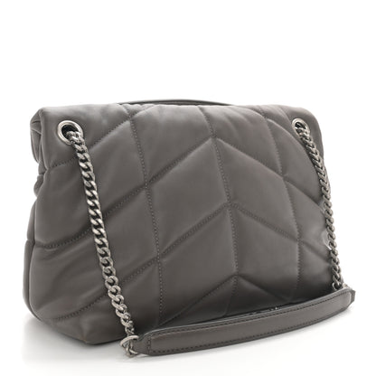 Saint Laurent Lambskin Quilted Small Loulou Puffer Monogram Chain Satchel Storm 3 of 11