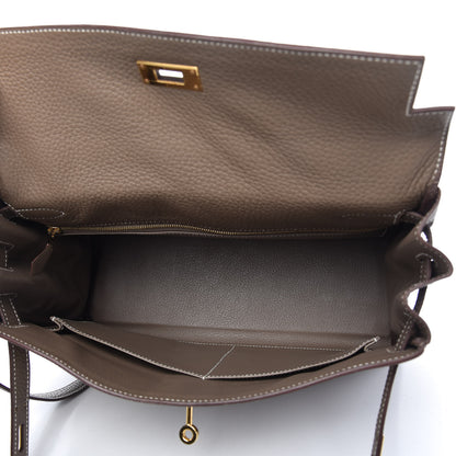 Hermes Togo Kelly Retourne 32 Etoupe 5 of 10