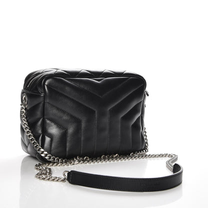 Saint Laurent Calfskin Y Quilted Monogram Small Loulou Bowling Bag Black 3 of 7
