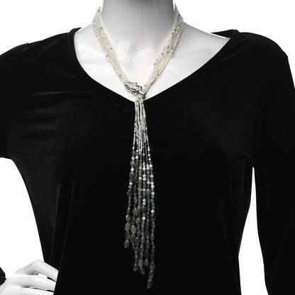 John Hardy Sterling Silver Sapphire Diamond Labradorite Mother of Pearl Legends Naga Dragon Lariat Necklace 2 of 5