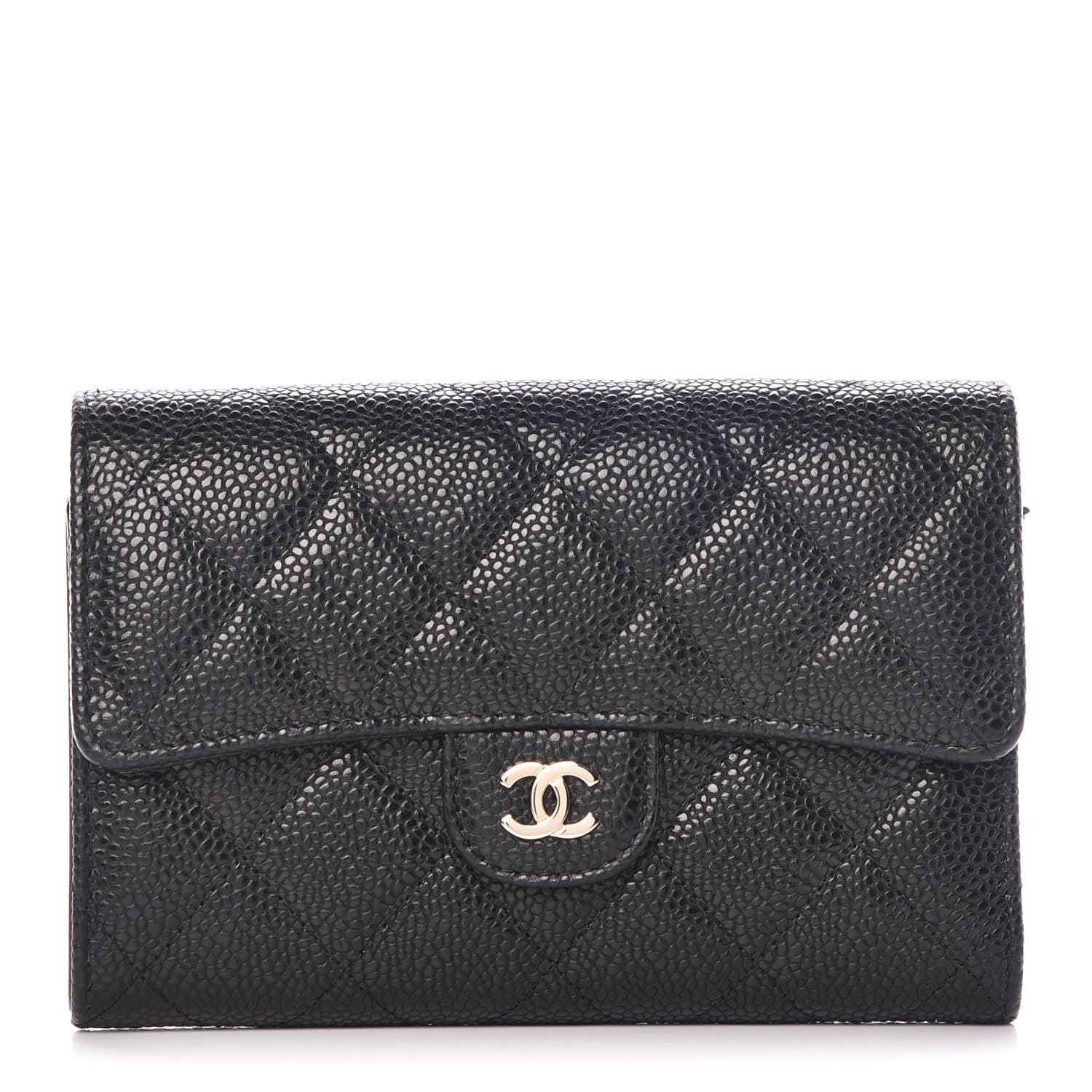 Chanel Caviar Quilted Medium Flap Wallet Black 1 of 18