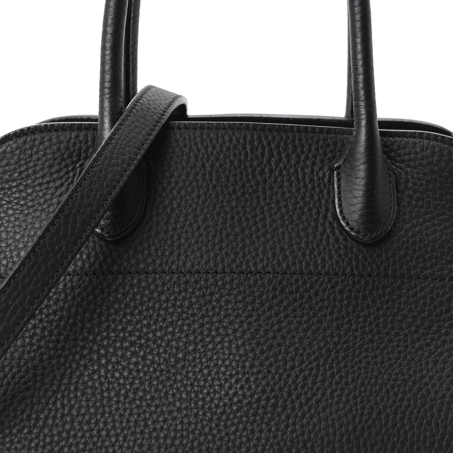 Grained Calfskin Soft Margaux 10 Bag Black