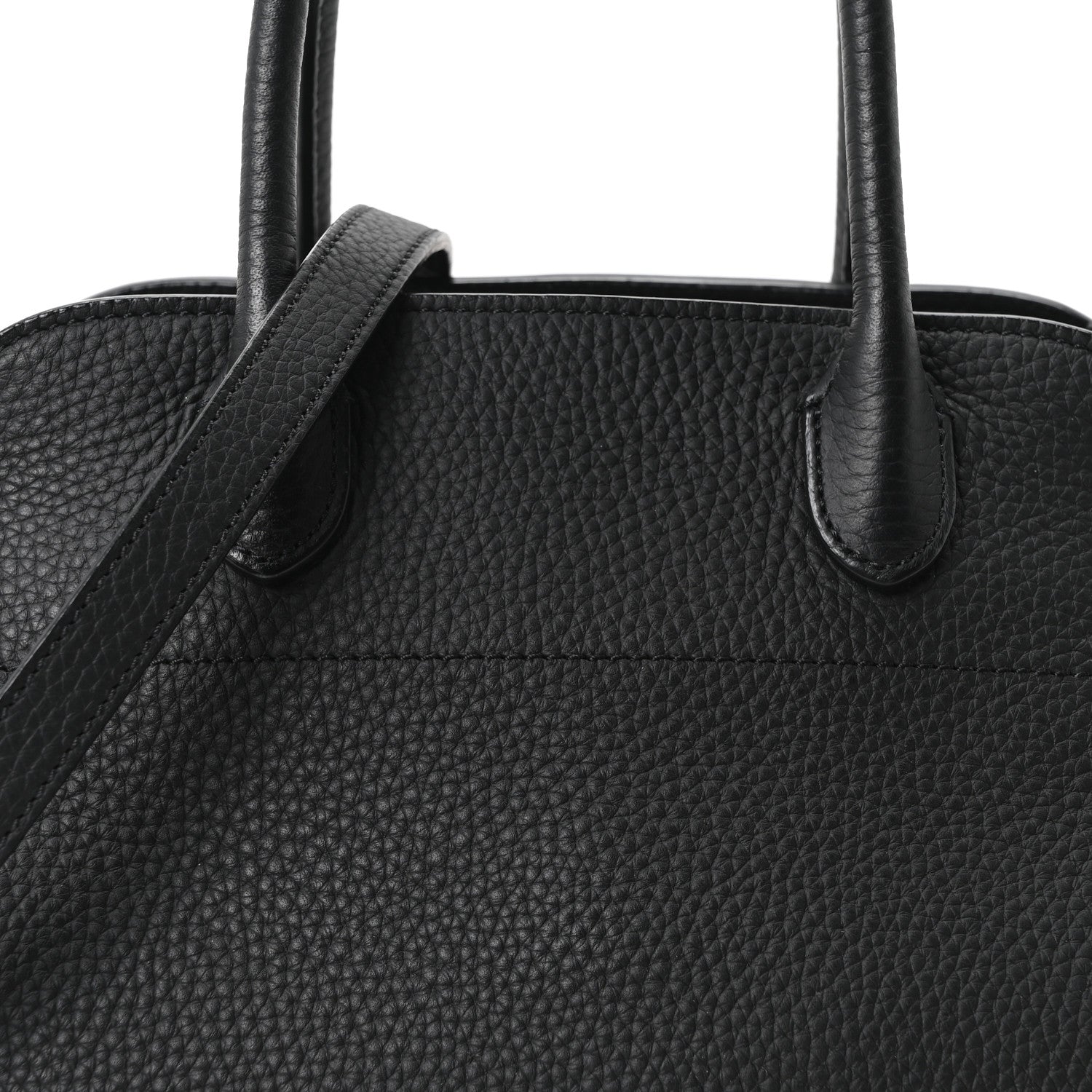 The Row Grained Calfskin Soft Margaux 10 Bag Black 7 of 9