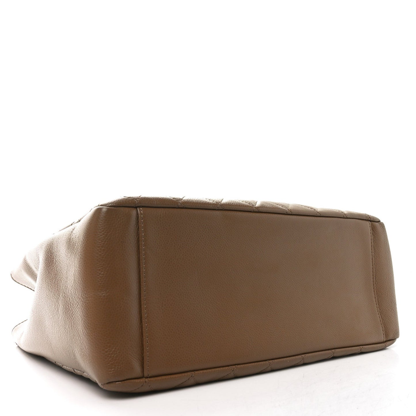 Caviar Quilted Grand Shopping Tote GST Dark Beige