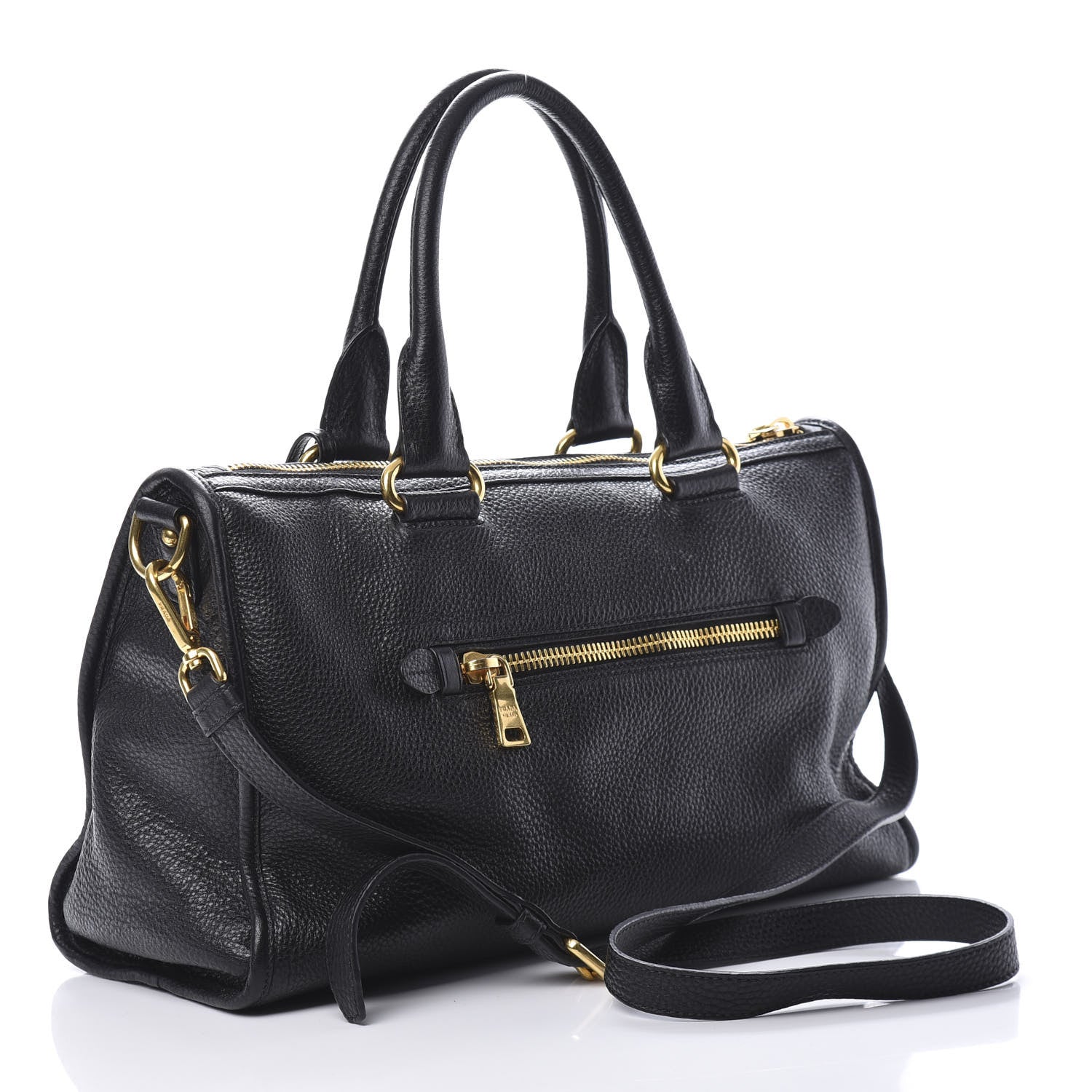 Prada Vitello Daino Shopping Satchel Black 3 of 14