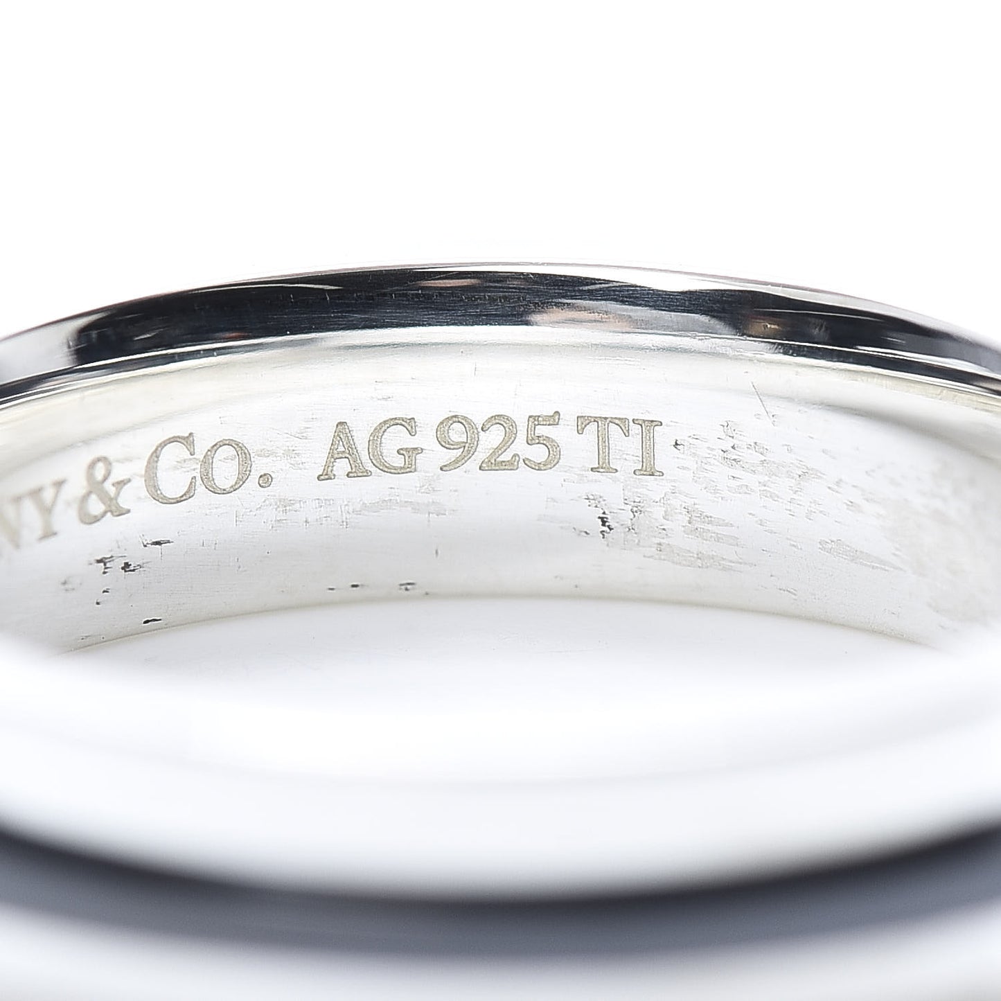Sterling Silver Titanium T Wide Band Ring 60 9