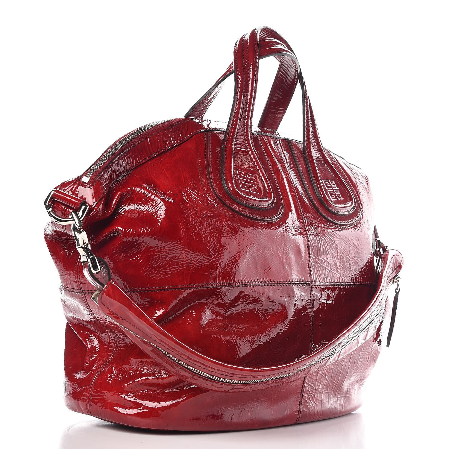 Givenchy Crinkled Patent Calfskin Medium Nightingale Red 3 of 10