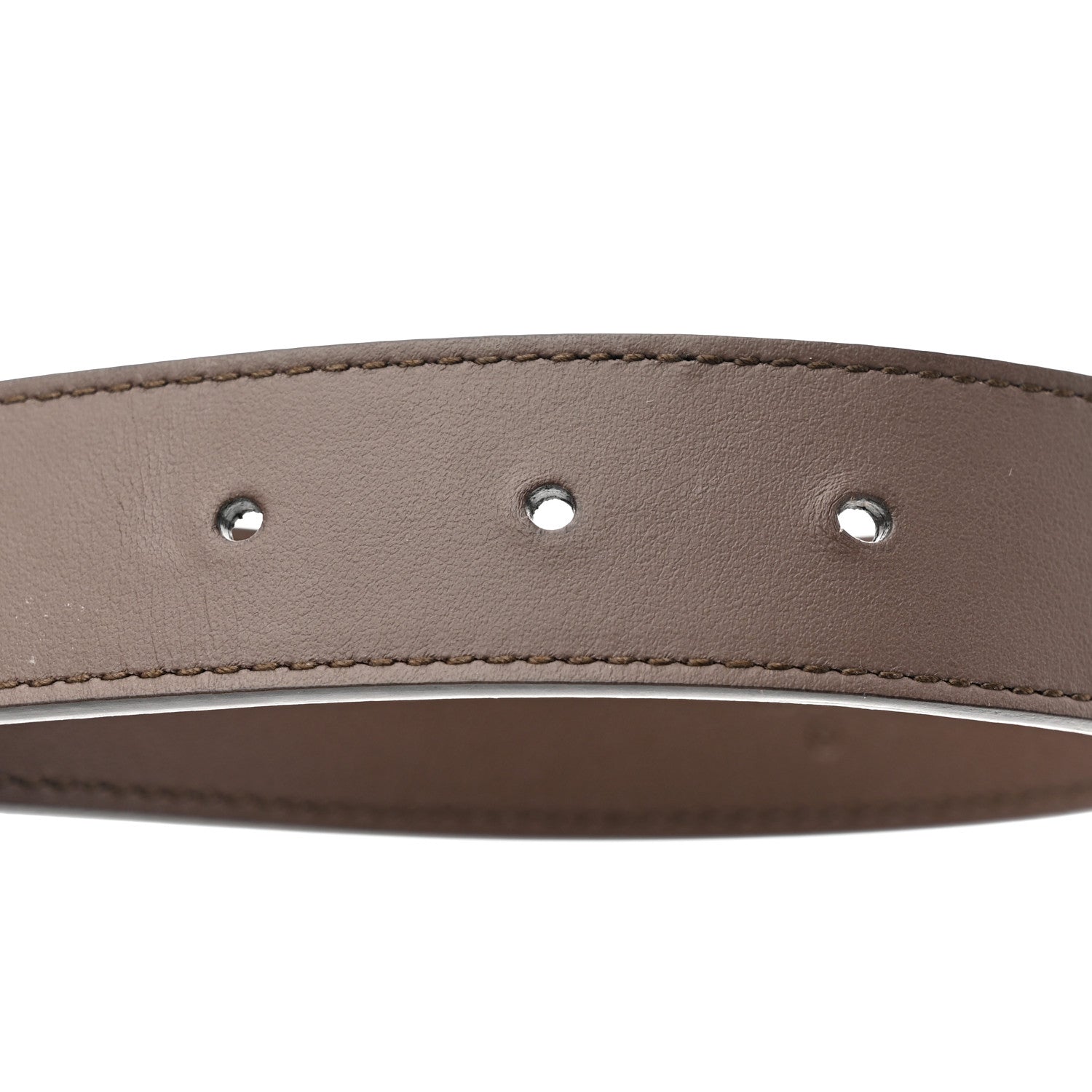 Gucci GG Supreme Monogram Matte Plutone Calfskin Double G 30mm Belt 75 30 Beige Ebony New Acero 5 of 6