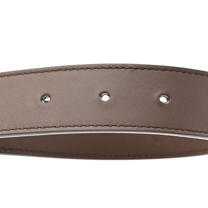 Gucci GG Supreme Monogram Matte Plutone Calfskin Double G 30mm Belt 75 30 Beige Ebony New Acero 5 of 6