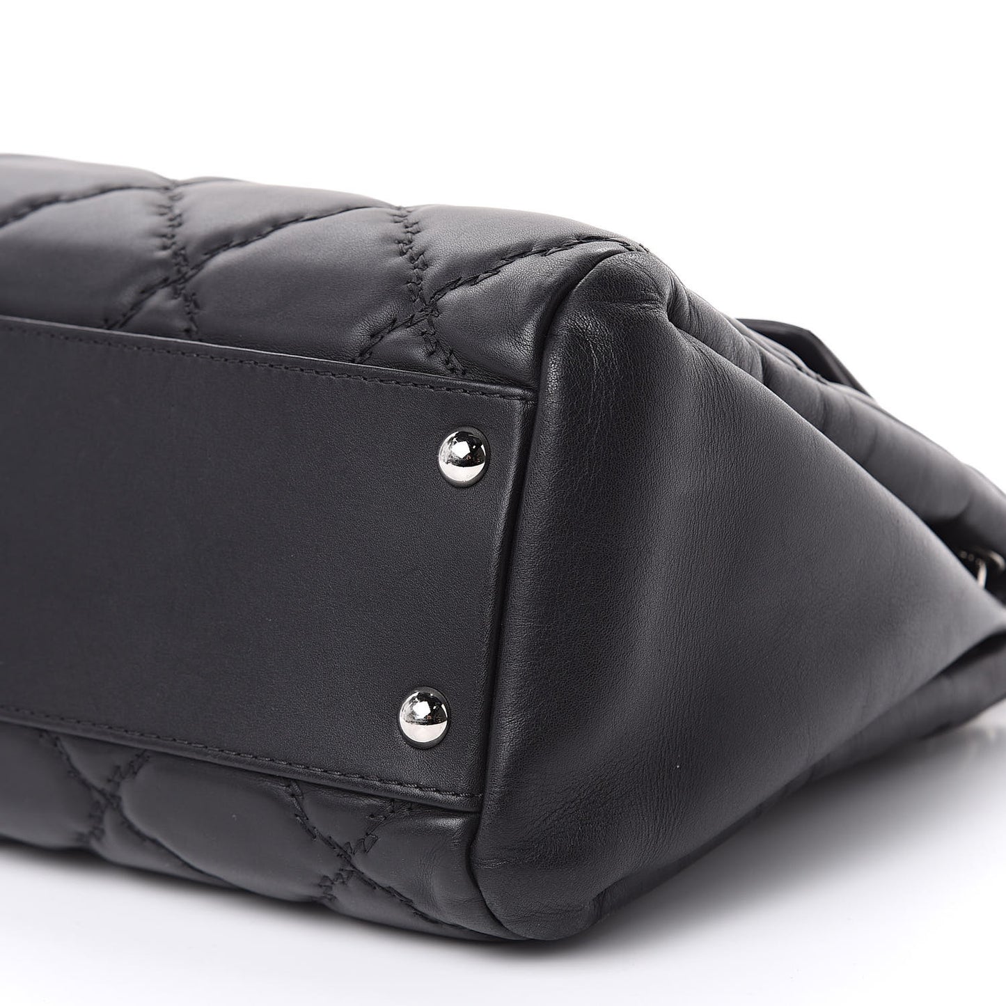 Calfskin Double Stitch Large Hamptons Flap Bag Black