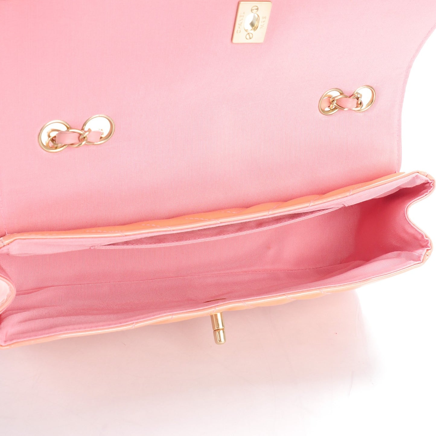Patent Quilted East West Flap Rose