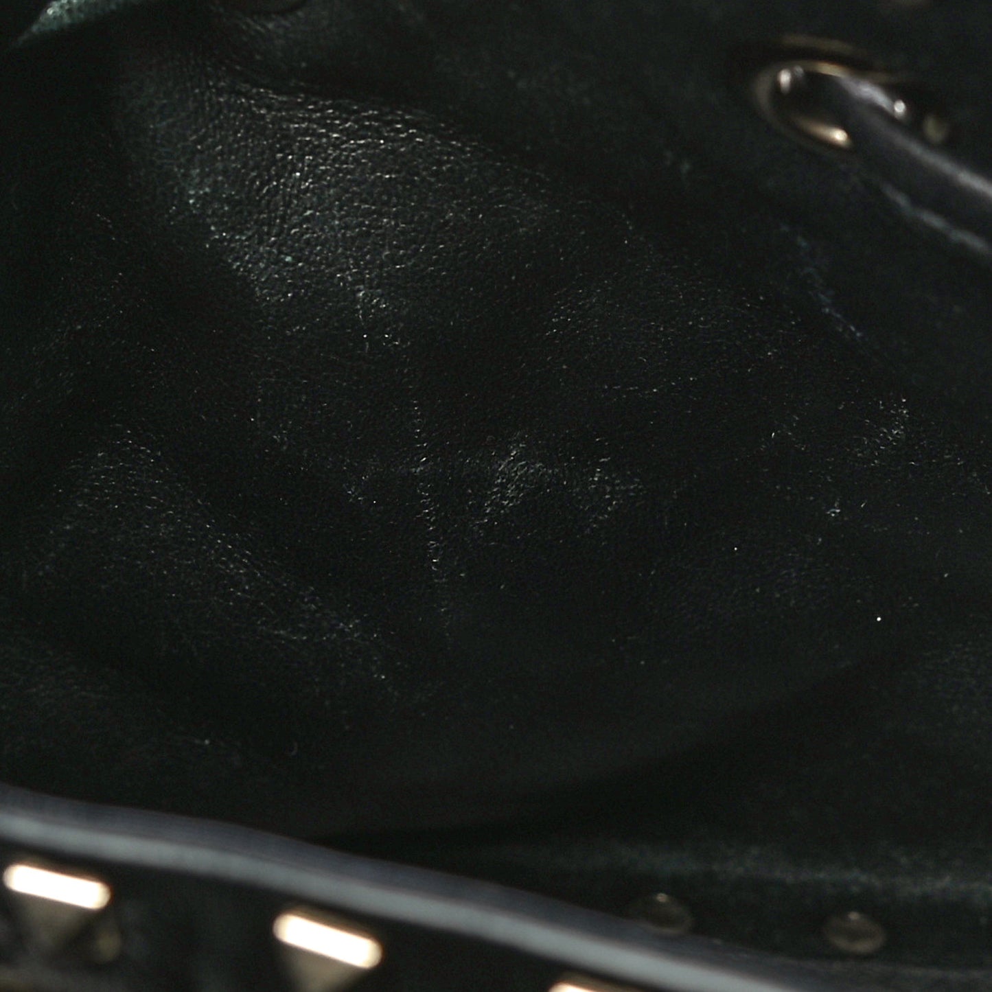 Nappa Mini Rockstud Spike Bucket Bag Black