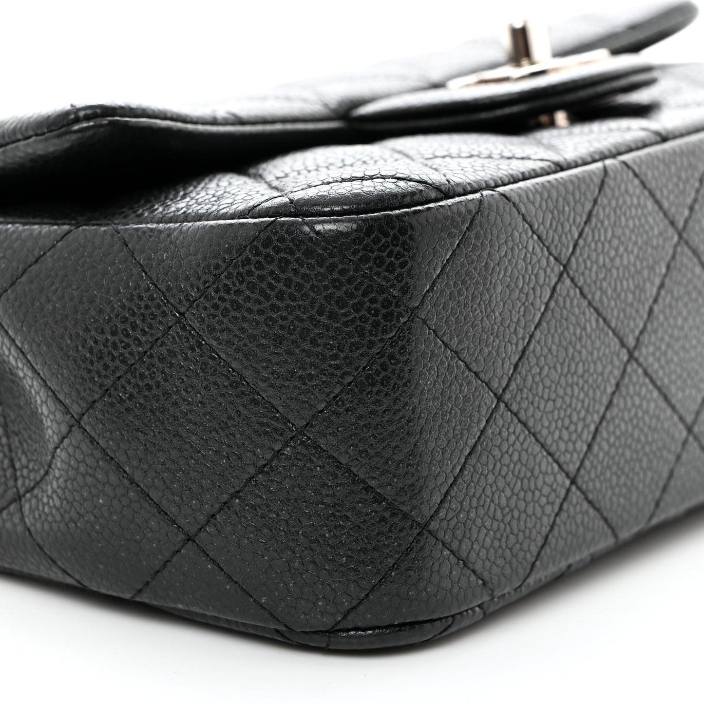 Caviar Quilted Mini Rectangular Flap Black