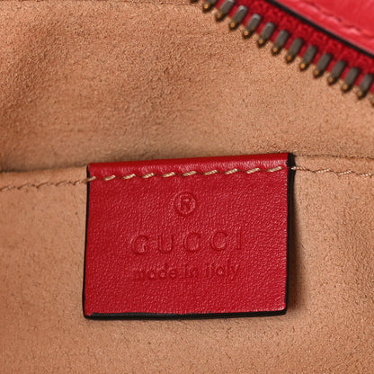 Gucci Calfskin Matelasse Small GG Marmont Chain Shoulder Bag Hibiscus Red 6 of 9