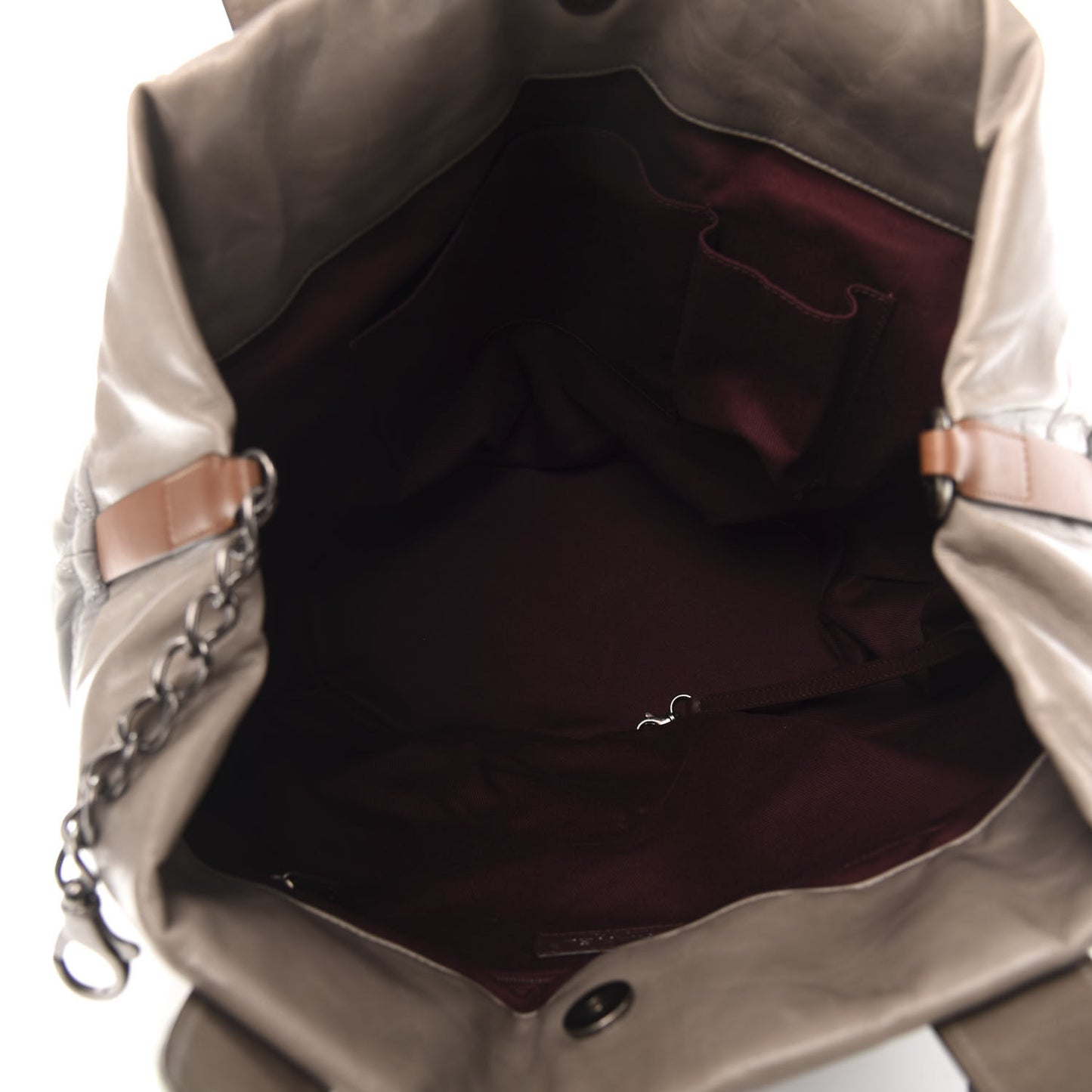 Iridescent Calfskin Quilted Large In The Mix Tote Grey