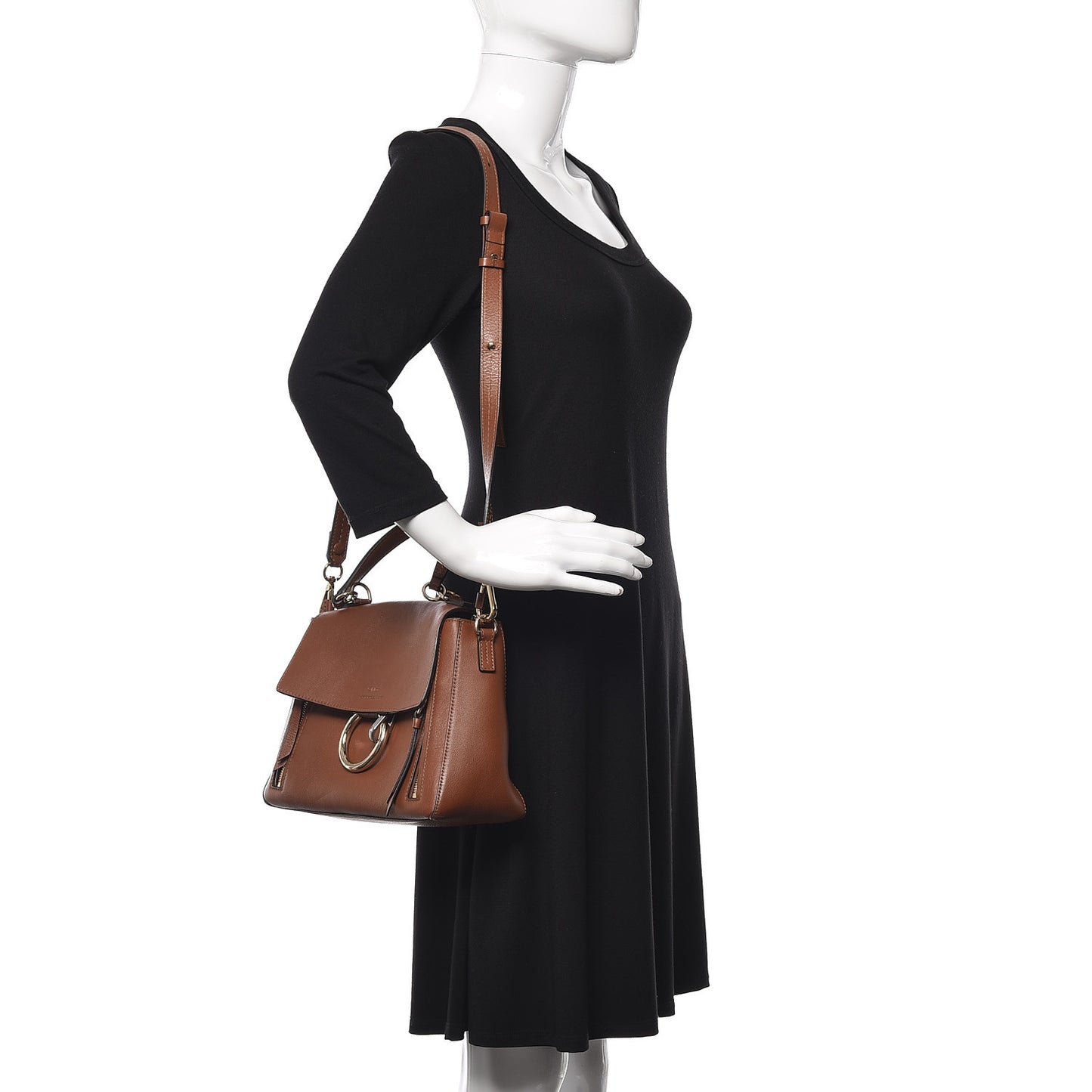 Calfskin Small Faye Day Shoulder Bag Tan