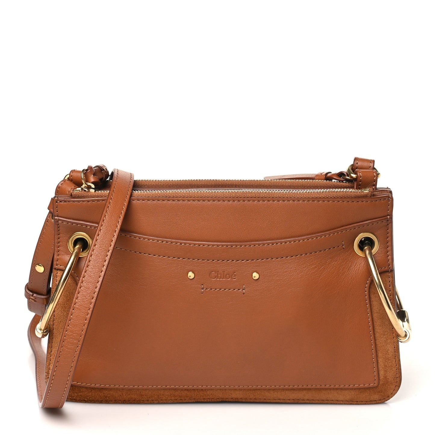 Calfskin Suede Mini Roy Bag Caramel