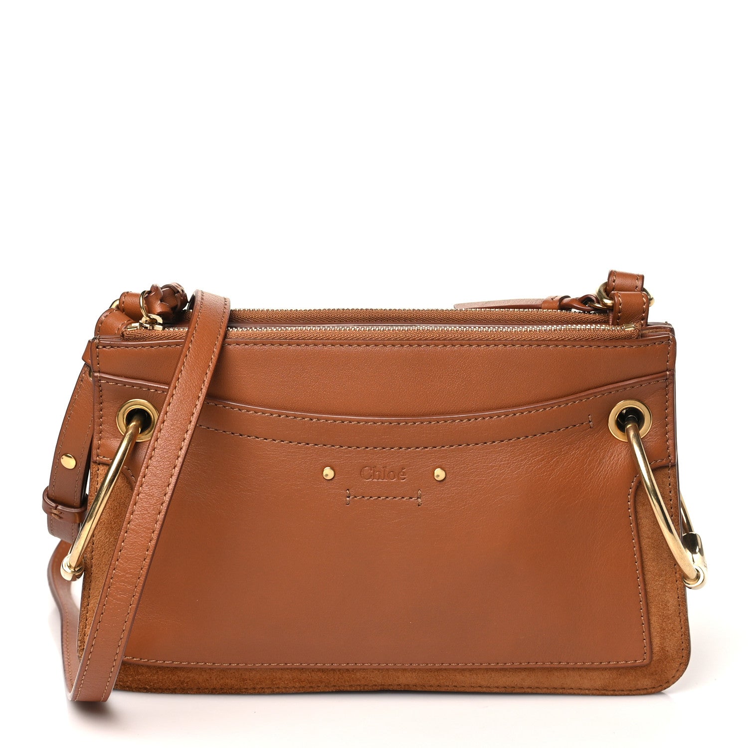 Chloe Calfskin Suede Mini Roy Bag Caramel 1 of 10
