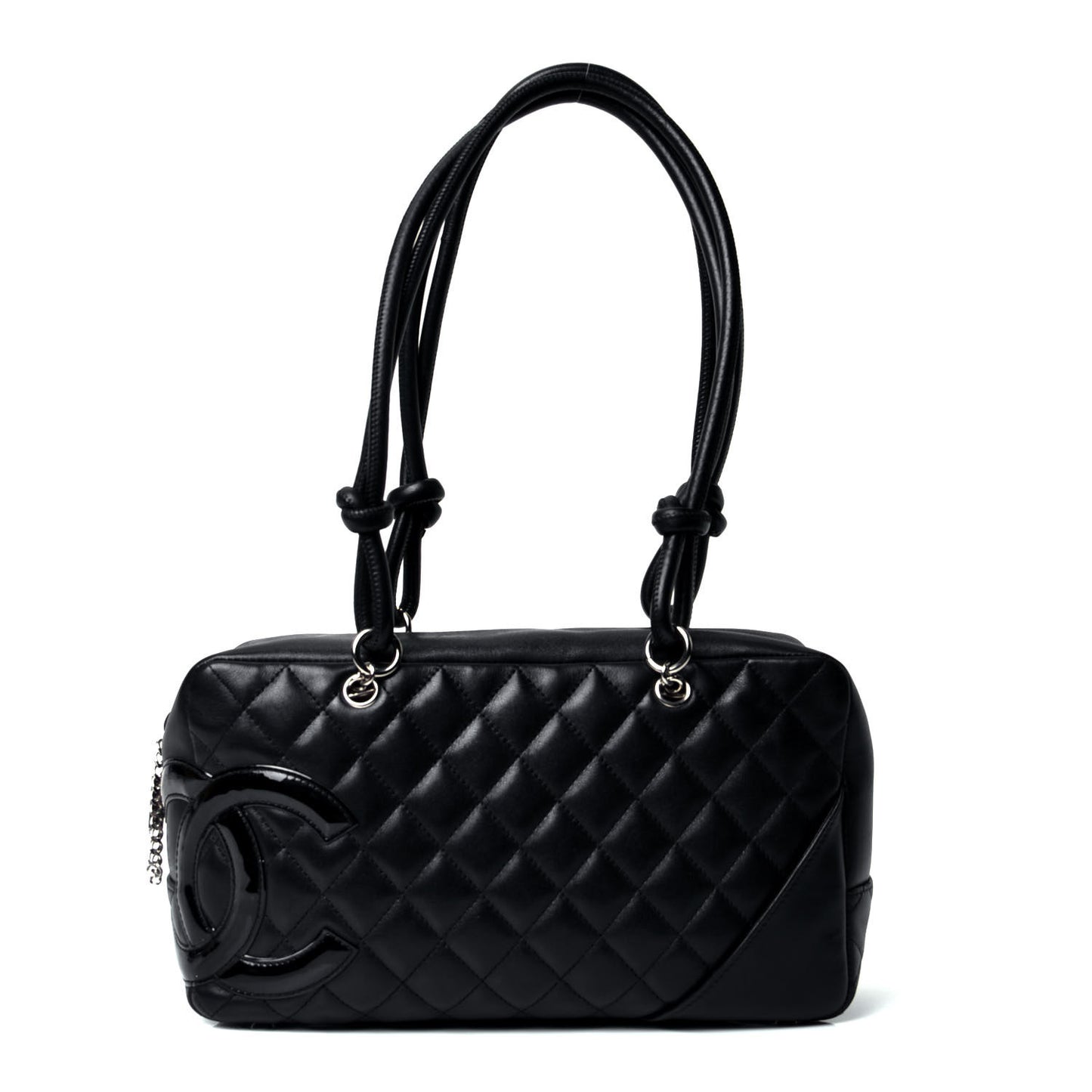 Calfskin Quilted Large Cambon Bowler Black