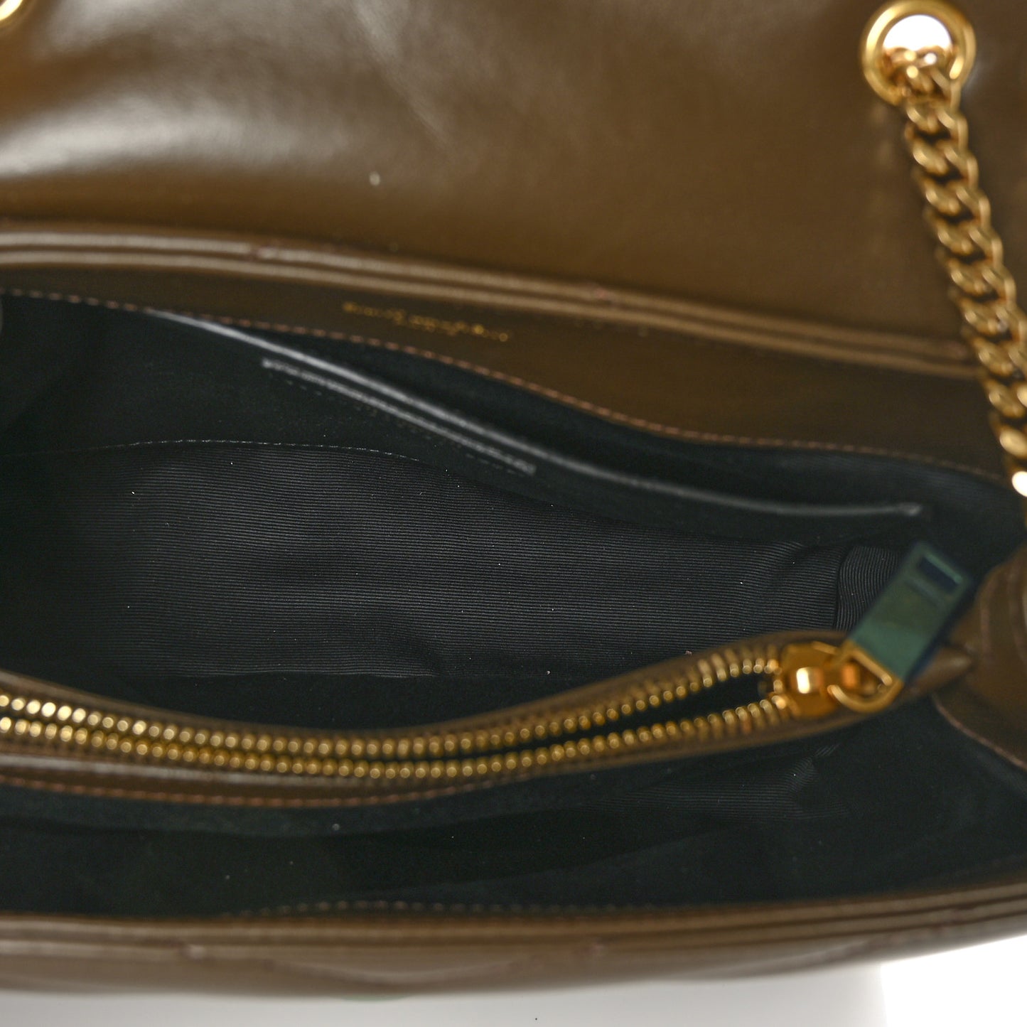 Calfskin Y Quilted Monogram Small Loulou Chain Satchel Soil Brown