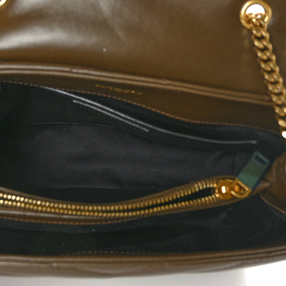 Saint Laurent Calfskin Y Quilted Monogram Small Loulou Chain Satchel Soil Brown 5 of 7