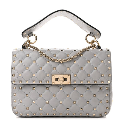 Valentino Garavani Nappa Medium Rockstud Spike Shoulder Bag Pastel Grey 1 of 9
