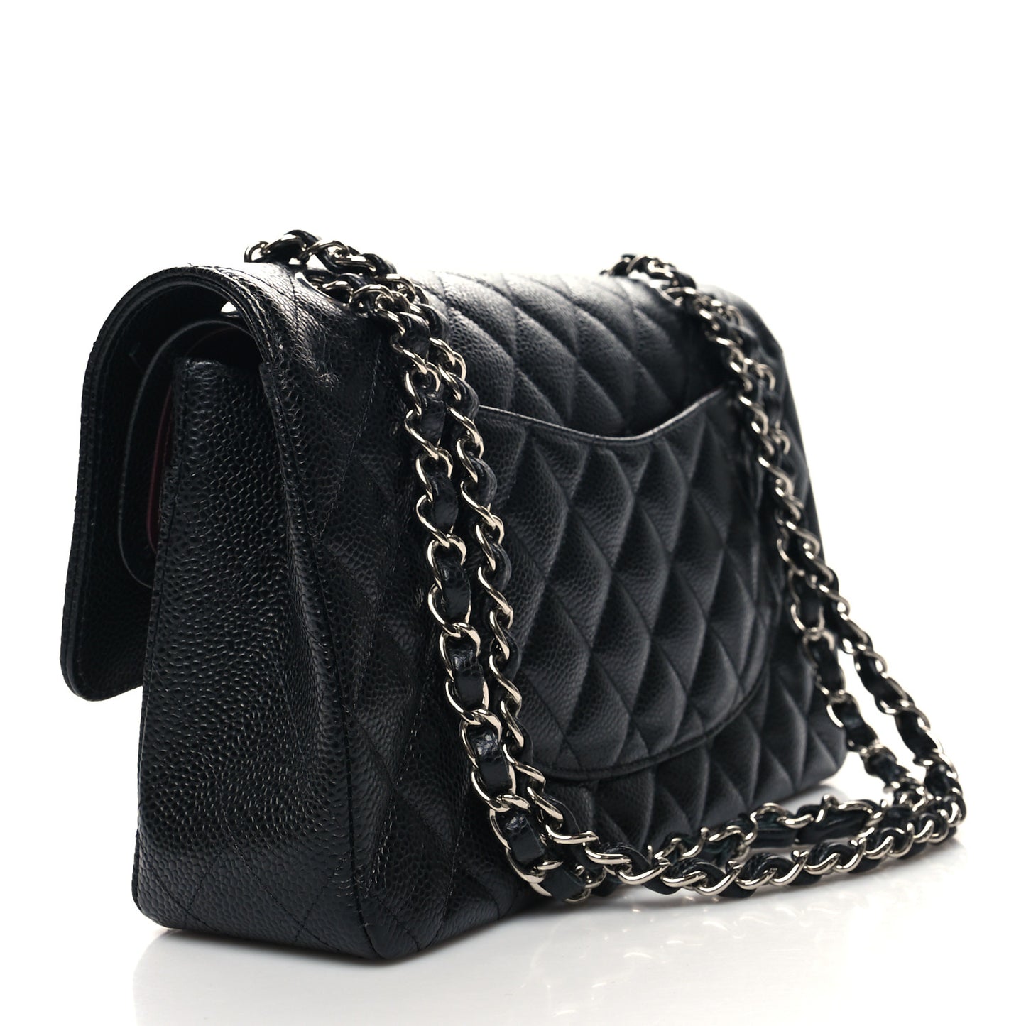 Caviar Quilted Medium Double Flap Black