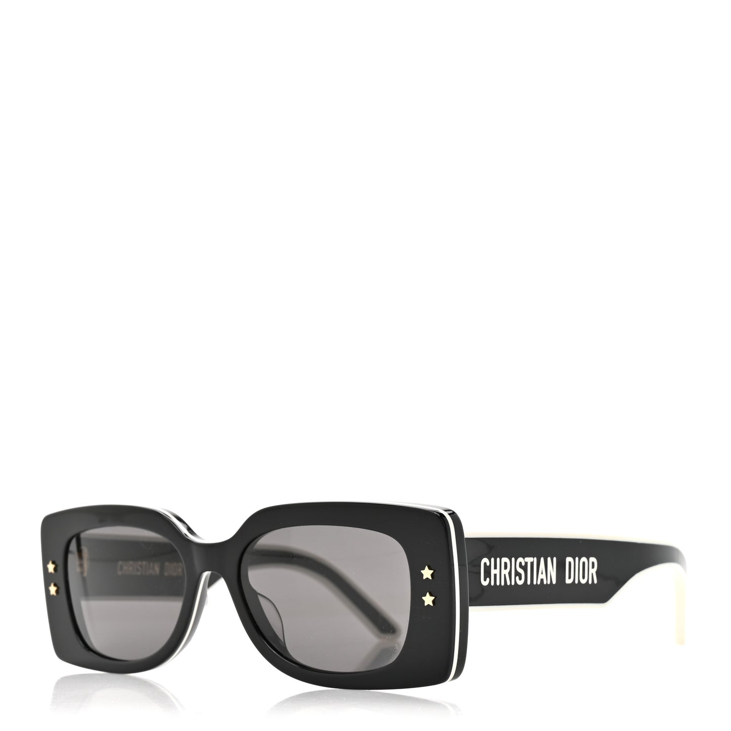 Diorpacific S1U Square Sunglasses Black White