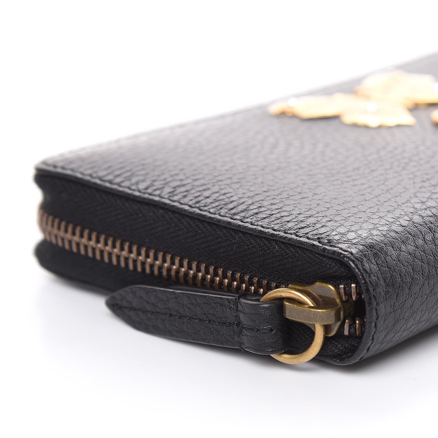 Gucci Calfskin Butterfly Zip Around Wallet Black 8 of 10