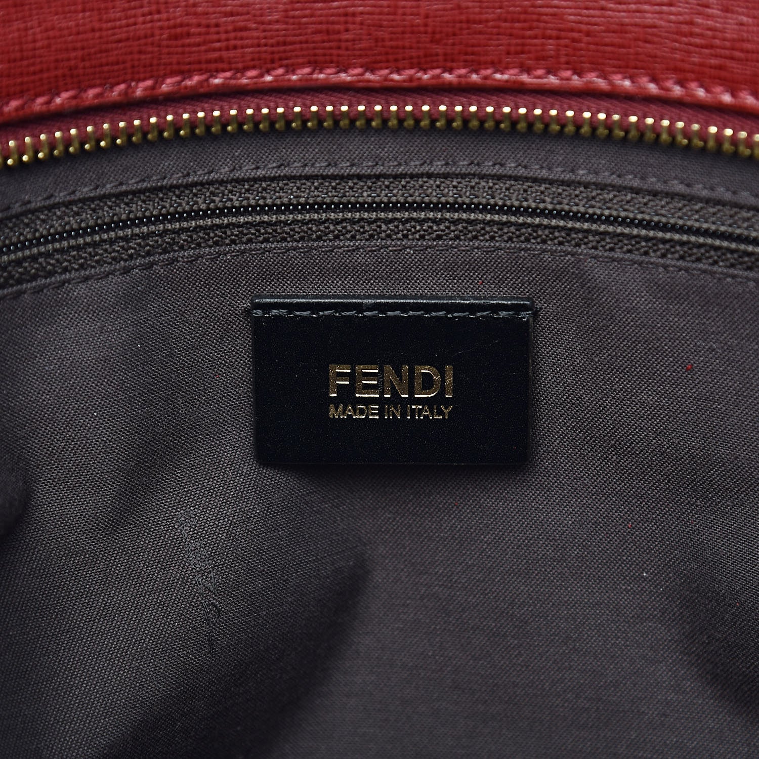 Fendi Zucca Vitello Elite Medium Roll Tote Tobacco Rosso Scuro 6 of 13