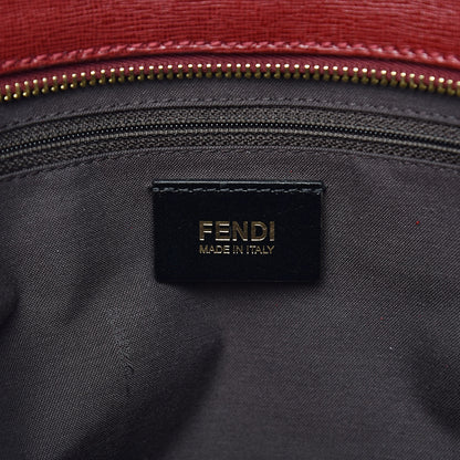 Fendi Zucca Vitello Elite Medium Roll Tote Tobacco Rosso Scuro 6 of 13