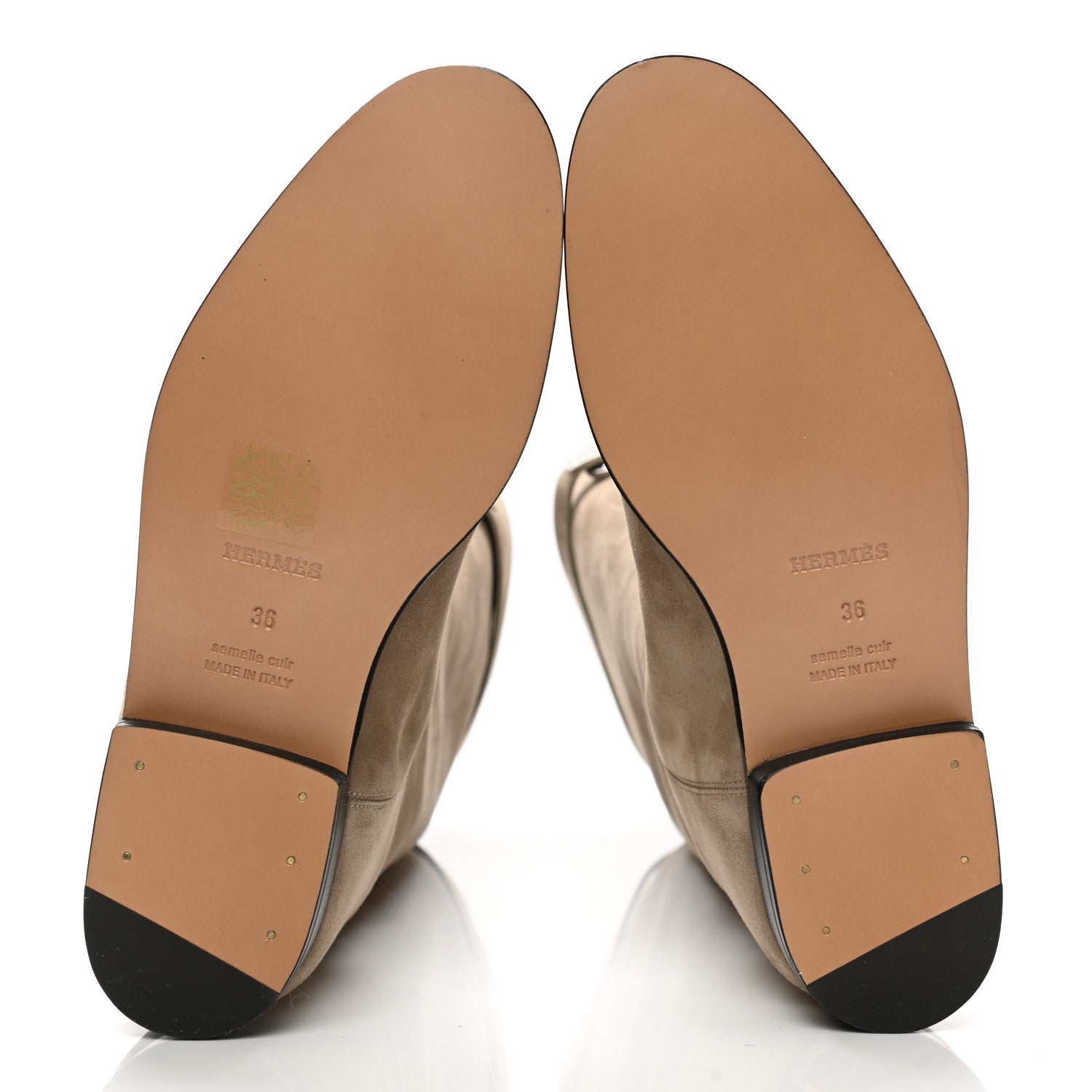 Hermes Suede Kelly Jumping Boots 36 Oak 5 of 8