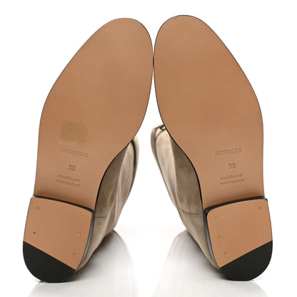 Hermes Suede Kelly Jumping Boots 36 Oak 5 of 8