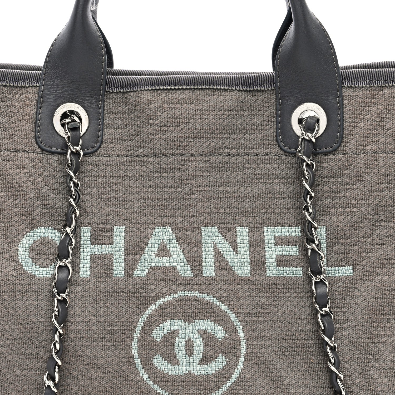 Chanel Mixed Fibers Small Deauville Tote Grey 9 of 12