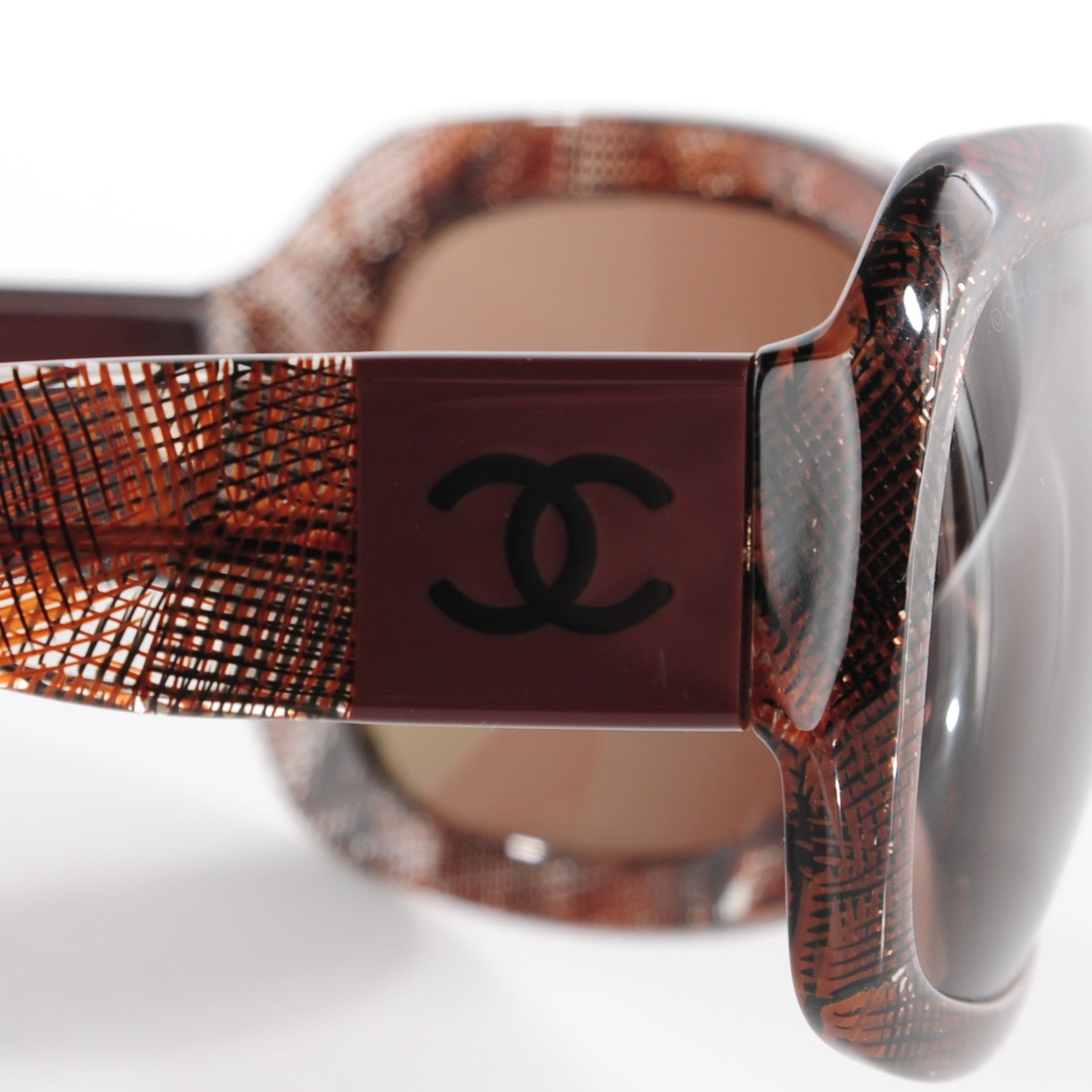 Chanel Acetate CC Lace Effect Sunglasses 5146 Brown 3 of 7