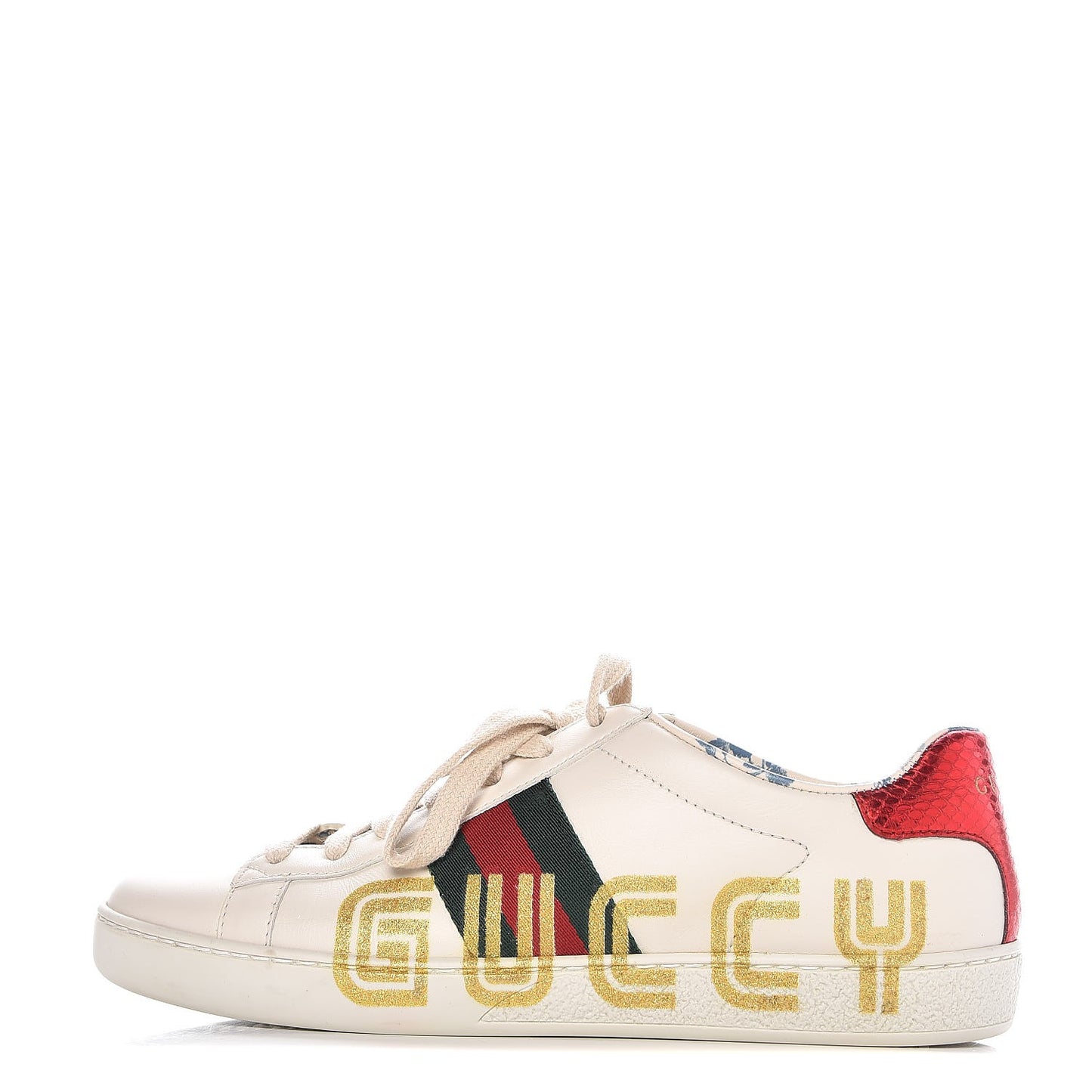 X SEGA Calfskin Ayers Web Guccy Womens Ace Sneakers 37 White