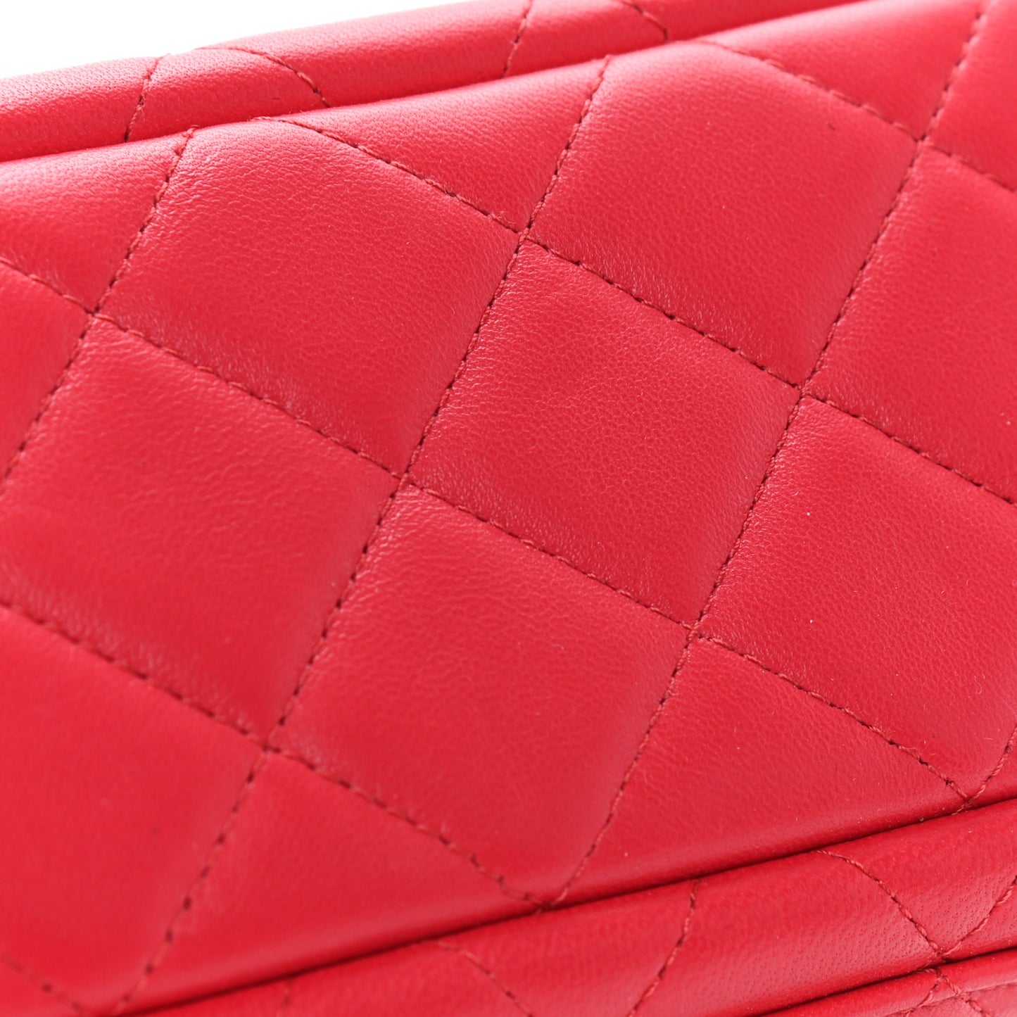 Lambskin Quilted Camera Case Dark Pink