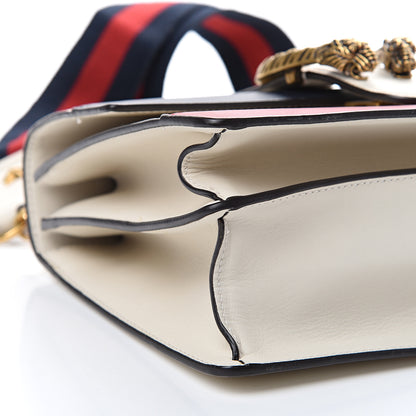 Gucci Calfskin Bamboo Web Medium Dionysus Top Handle Bag White Blue Hibiscus Red 9 of 11
