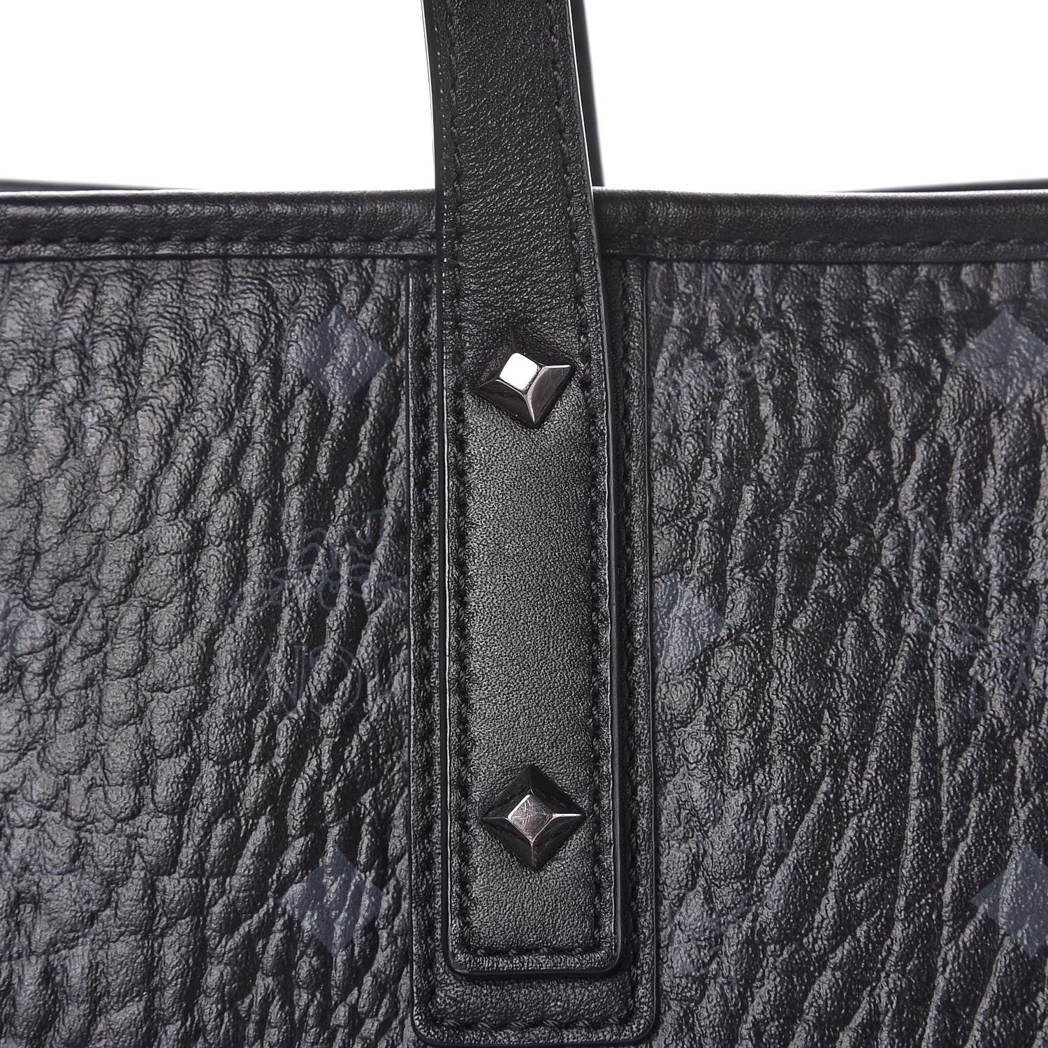 MCM Visetos Large Anya Shopper Tote Black 10 of 13