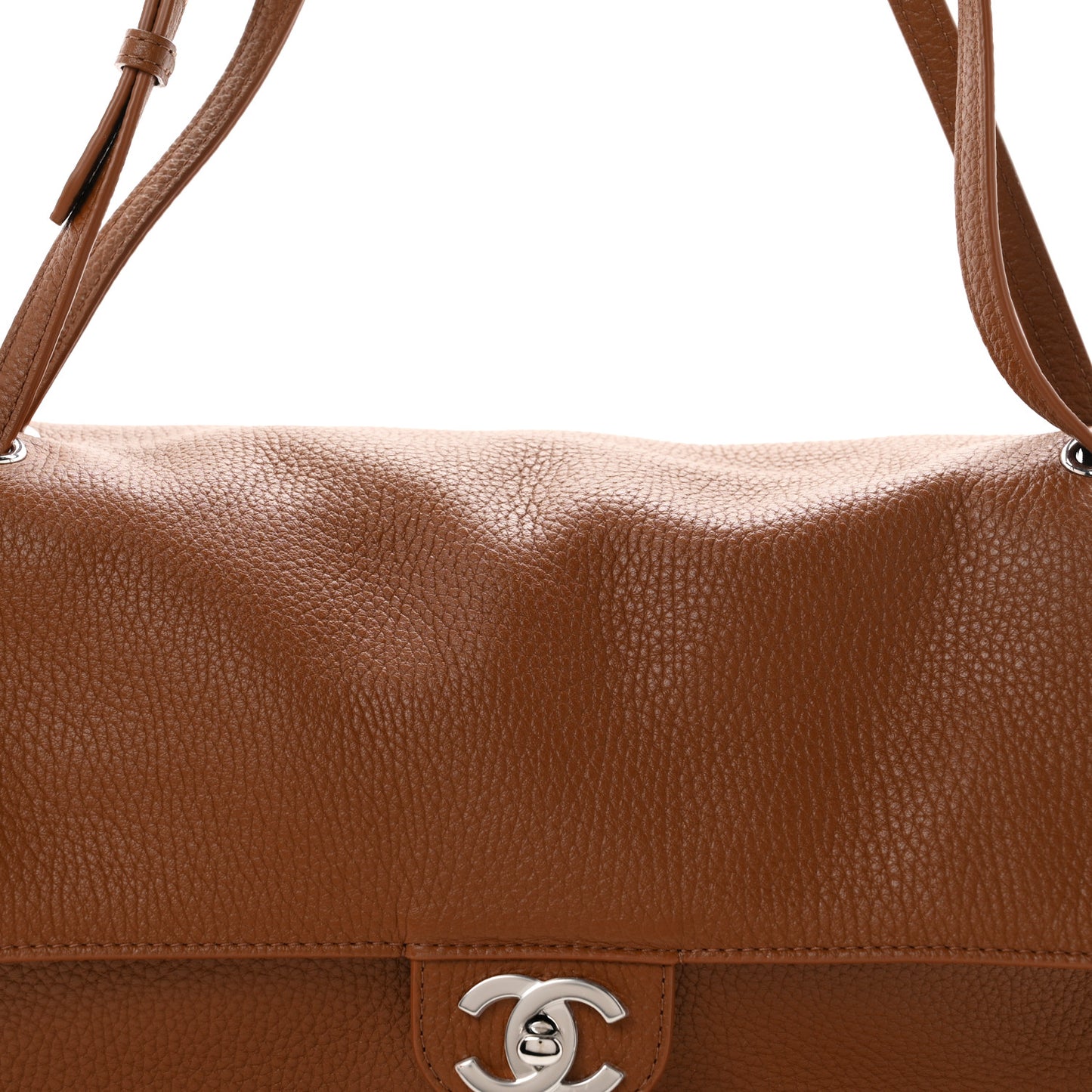 Grained Calfskin Small Souplissimo Maxi Flap Camel
