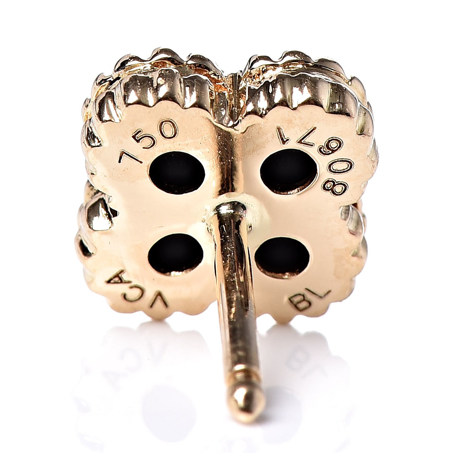 18K Yellow Gold Black Onyx Sweet Alhambra Earrings