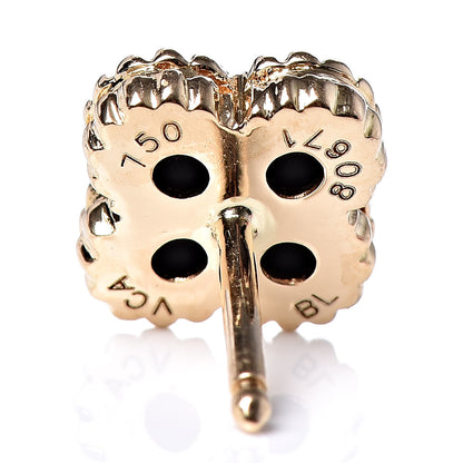 Van Cleef & Arpels 18K Yellow Gold Black Onyx Sweet Alhambra Earrings 4 of 4