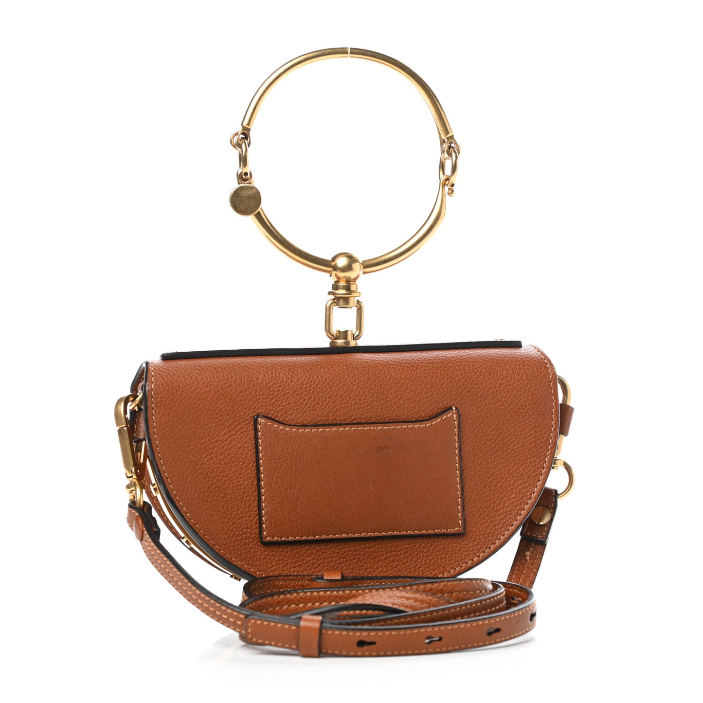 Calfskin Small Nile Bracelet Minaudiere Bag Caramel