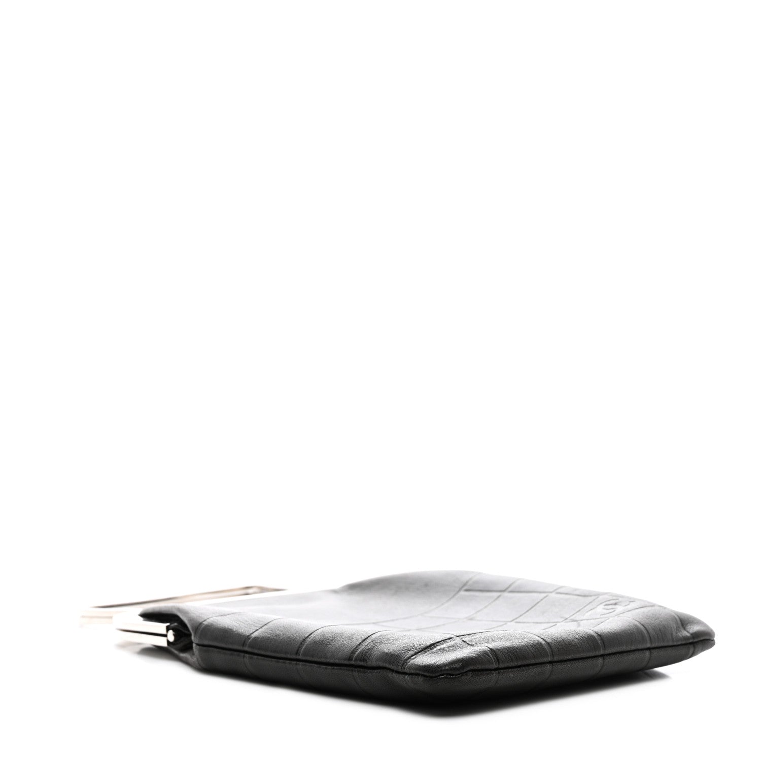 Chanel Lambskin Chocolate Bar Kisslock Frame Clutch Black 4 of 9
