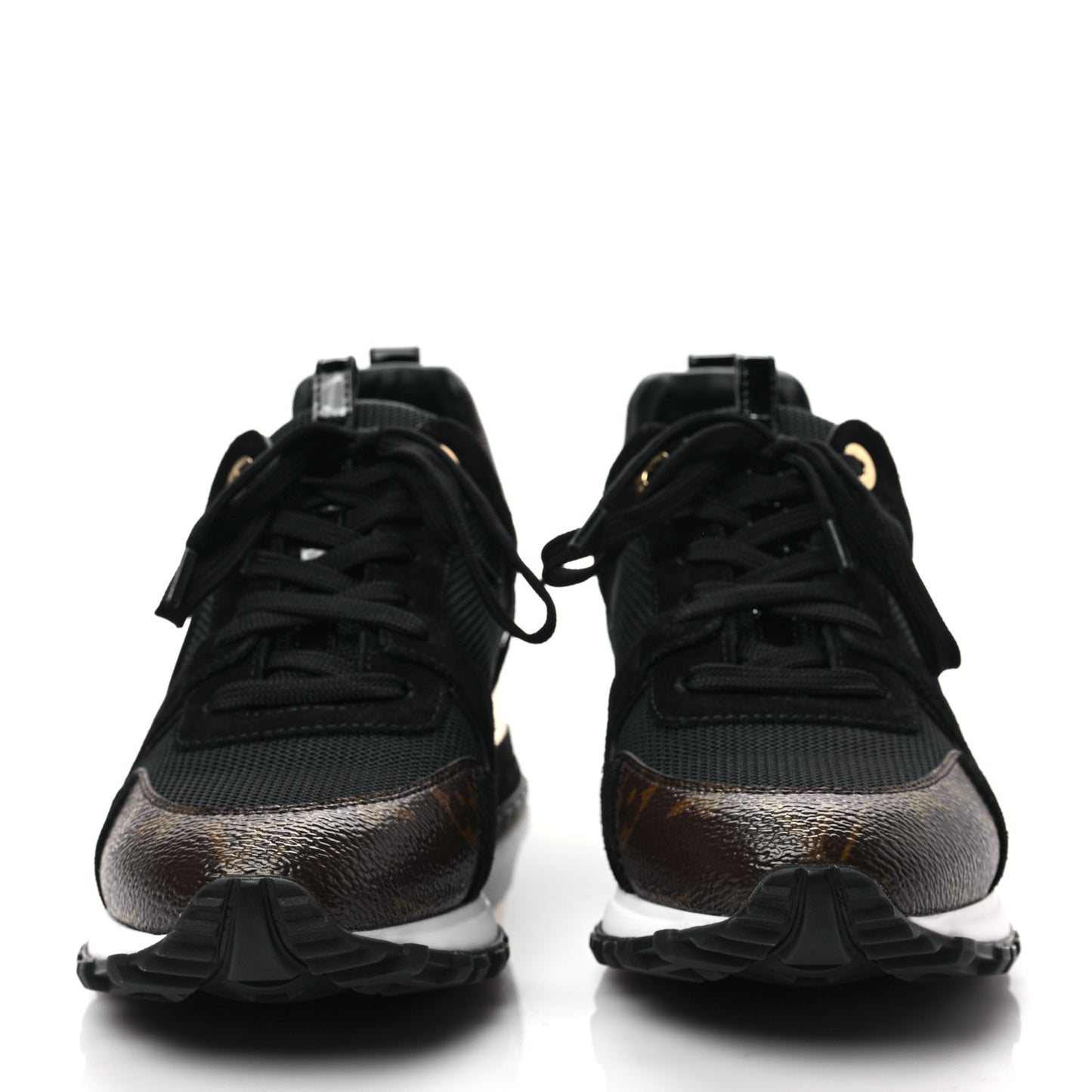 Suede Monogram Run Away Sneakers 36.5 Black