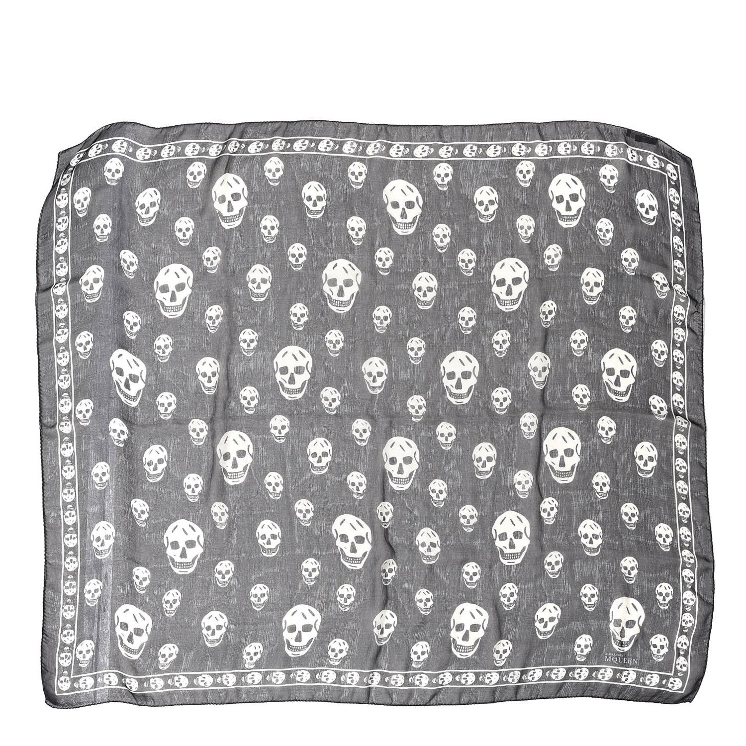 Alexander McQueen Silk Chiffon Skull Scarf Black 1 of 4