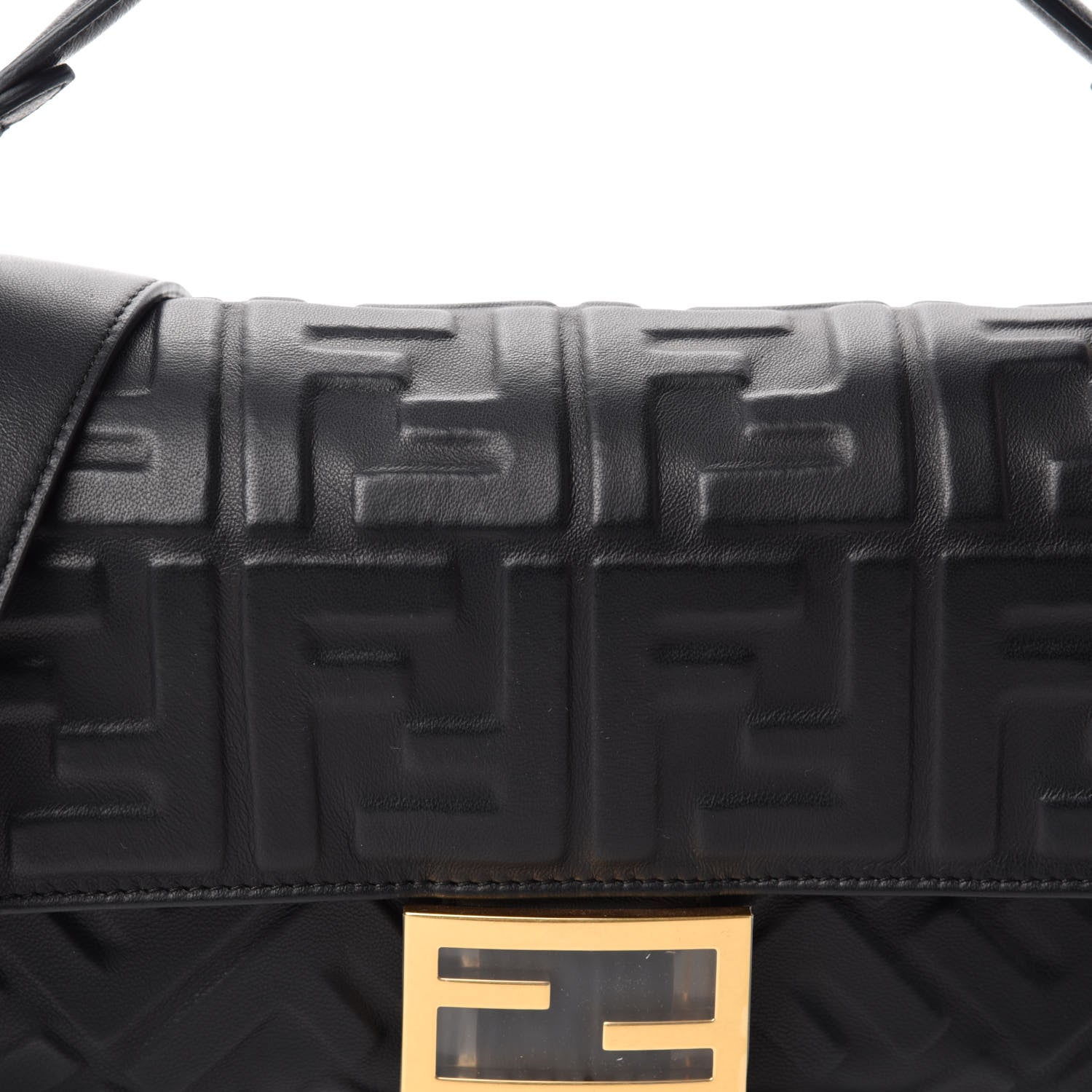 Fendi Nappa FF 1974 Embossed Baguette Black 10 of 10