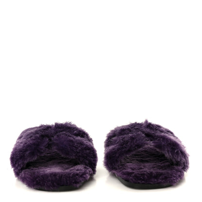 Hermes Woolskin Oran Sandals 38.5 Violet Fonce 3 of 8