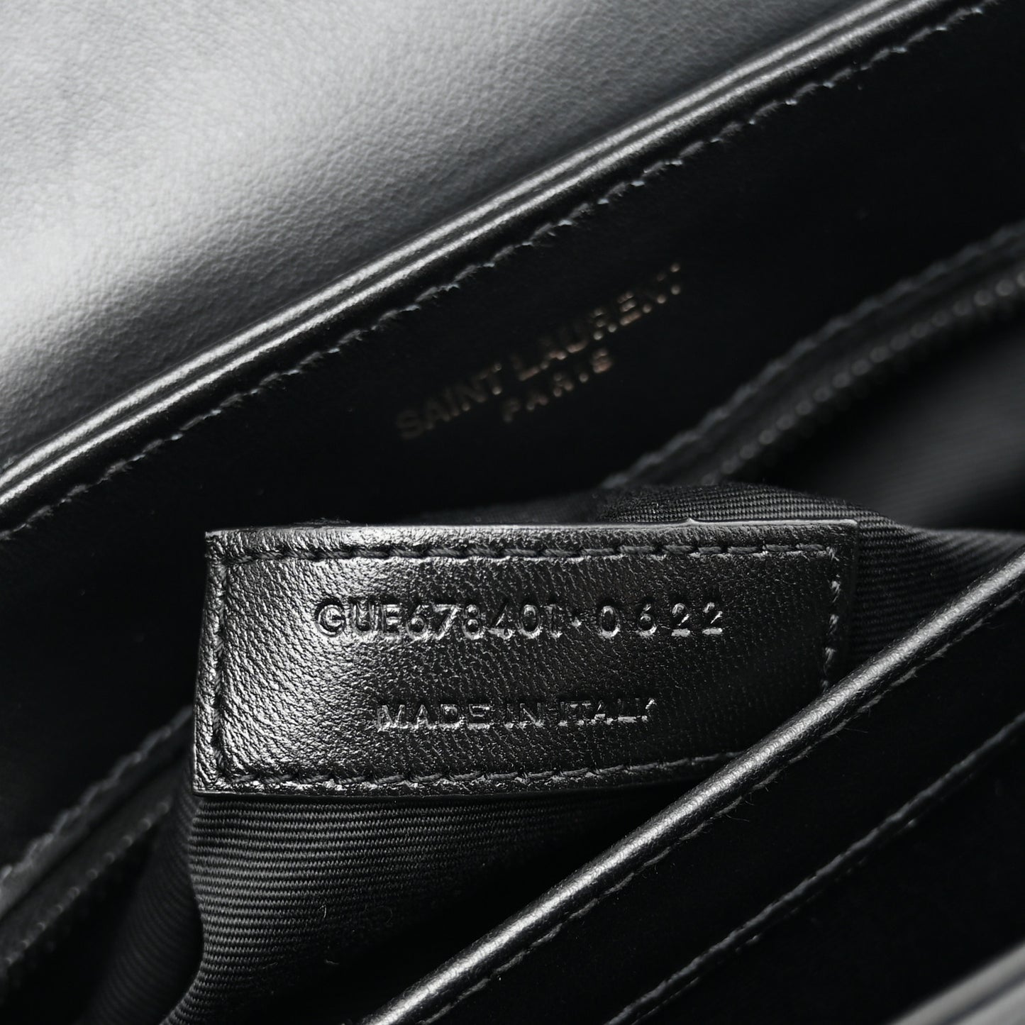 Calfskin Y Quilted Monogram Monochrome Toy Loulou Crossbody Bag Black