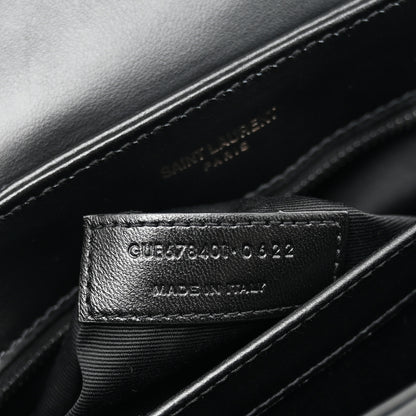 Saint Laurent Calfskin Y Quilted Monogram Monochrome Toy Loulou Crossbody Bag Black 7 of 11